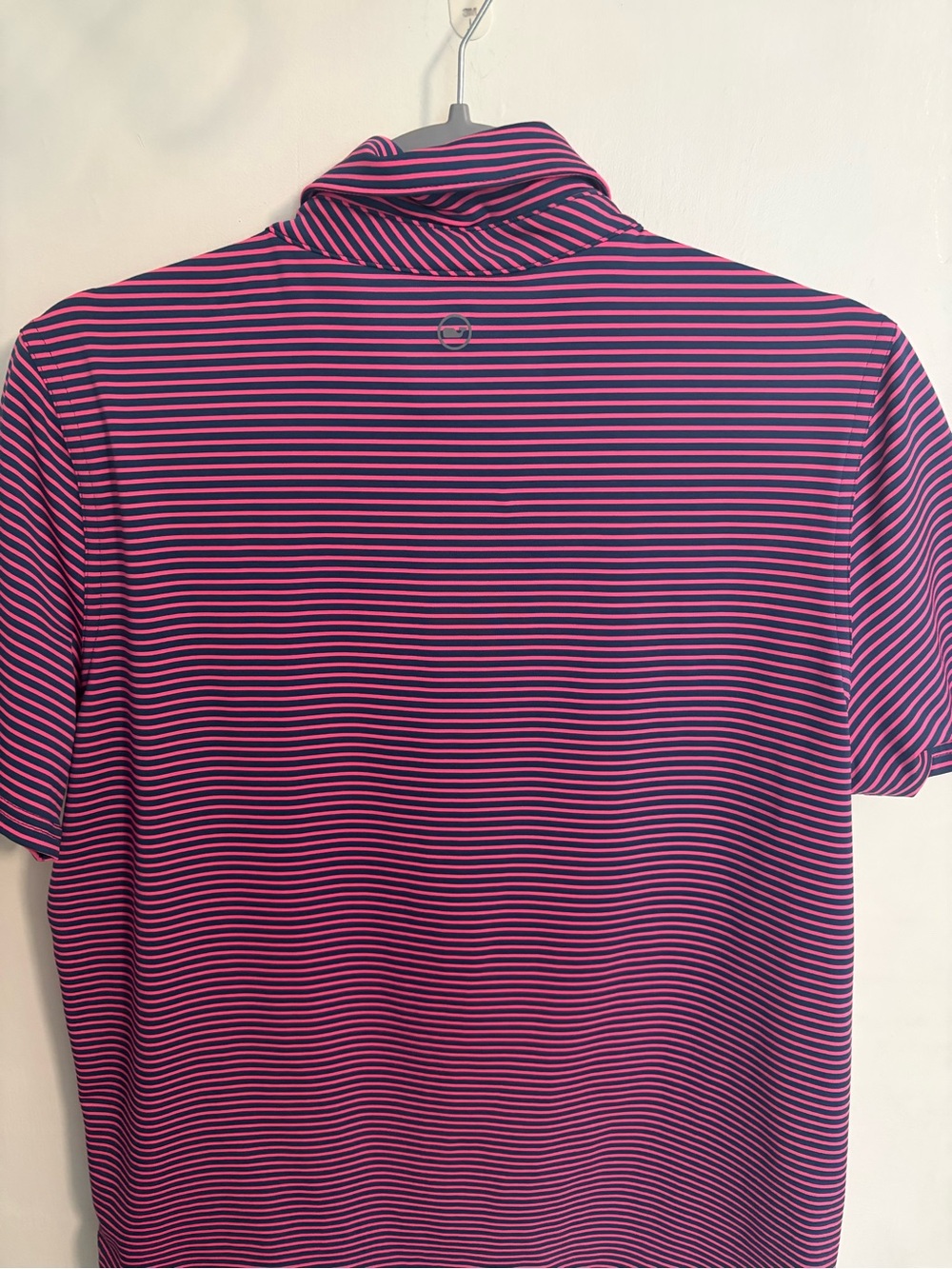 Vineyard Vines Men's Pink & Navy Striped Polo